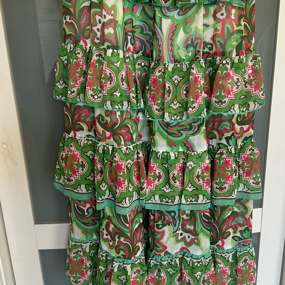 Palma De Scrolls Print Ruffle Tiered Maxi Dress- Worn once for pics - Picture 6 of 13